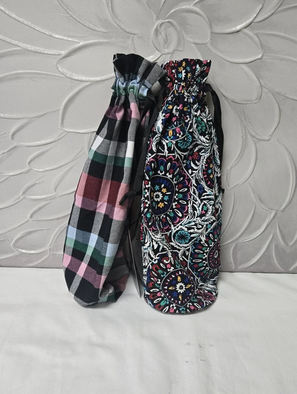 Vera Bradley Bottle Gift Bag Set Of 2 Stained Glass Medallion